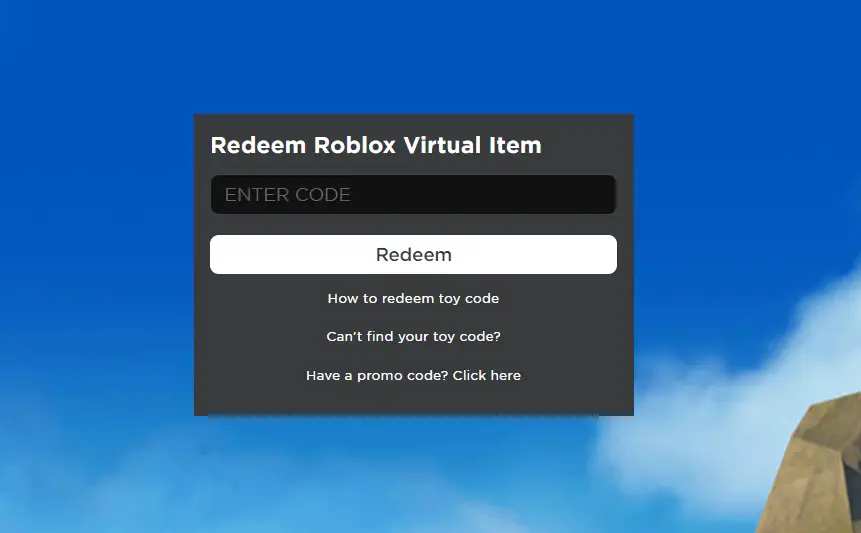 how to redeem toy code roblox
