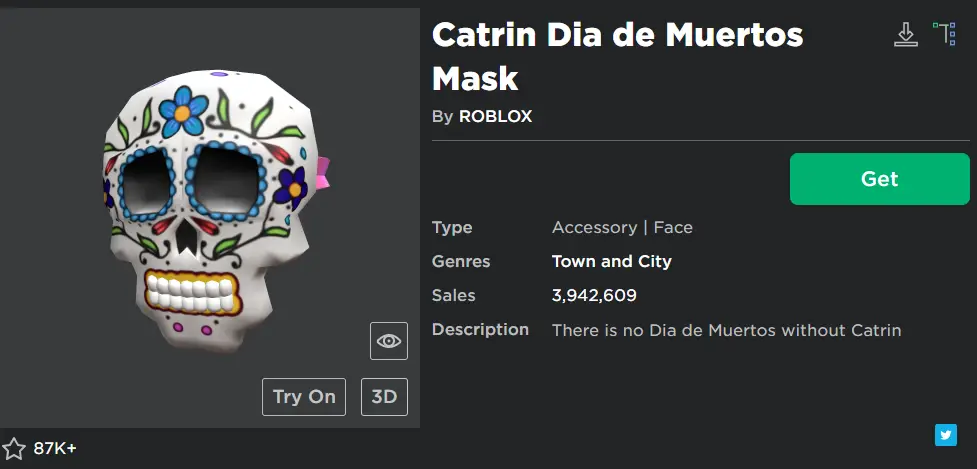 muertos catrin dia mask rblx